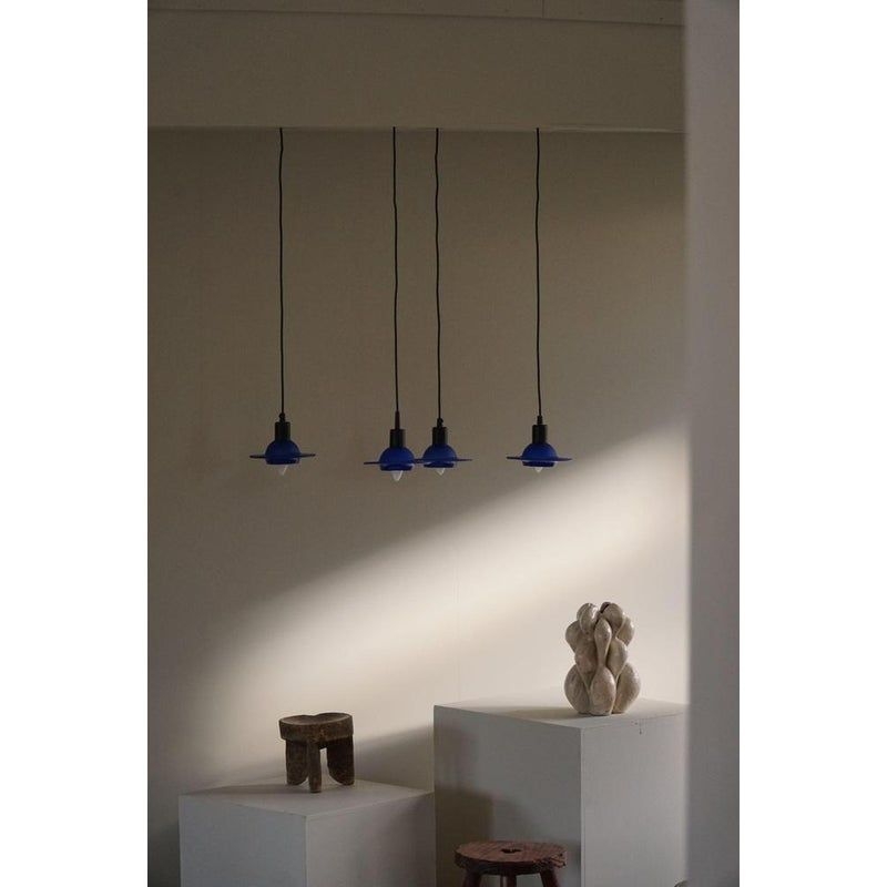 Blue Glass Pendants from Design Light A/S, Denmark, 1990s, Set of 4