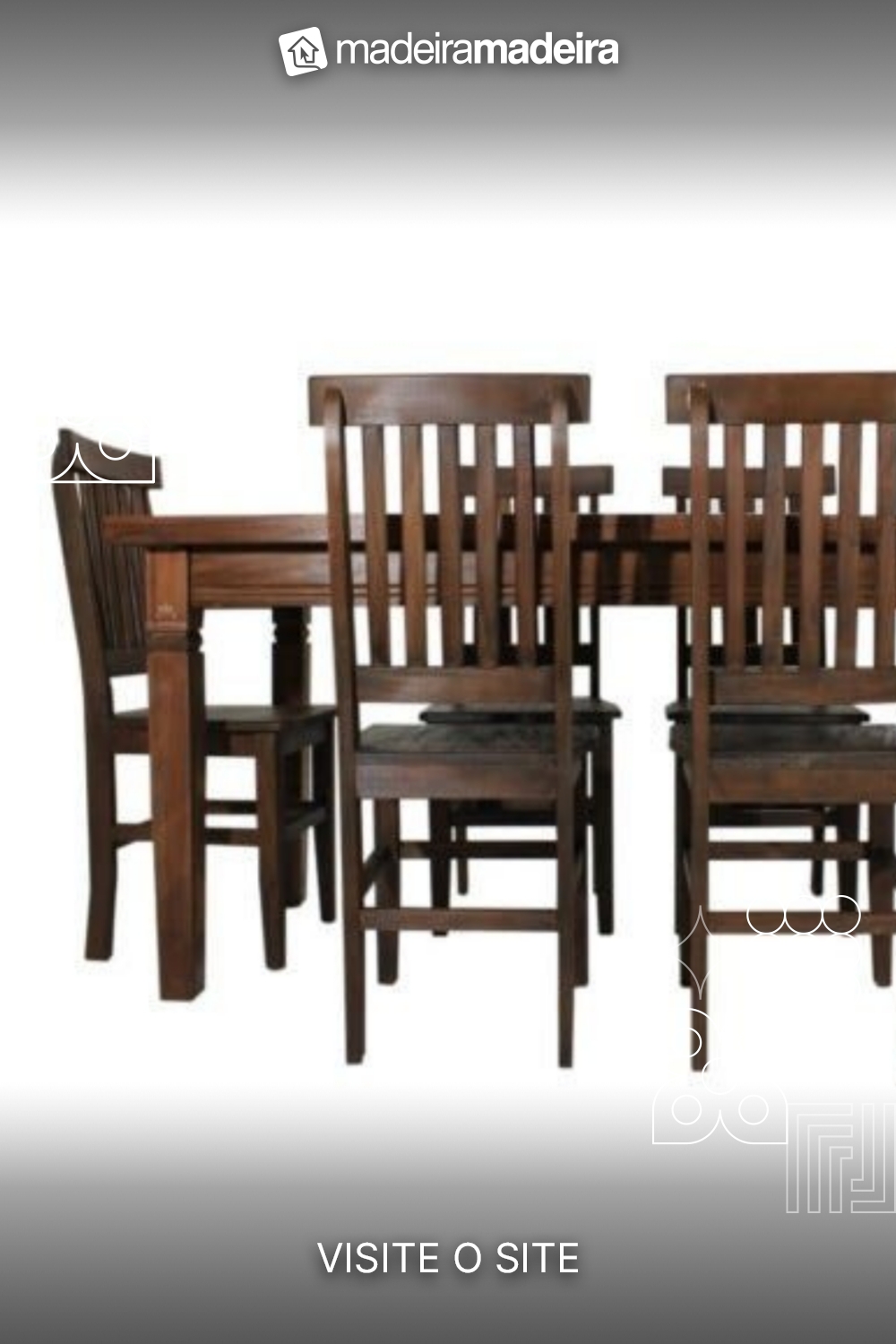 Conjunto Chipre 1,40M com 6 Cadeiras - Imbuia