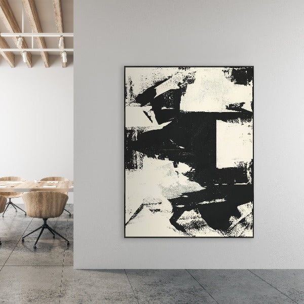 Dark Patches - Natural Canvas Art - Dark Patches With Black Poly Float