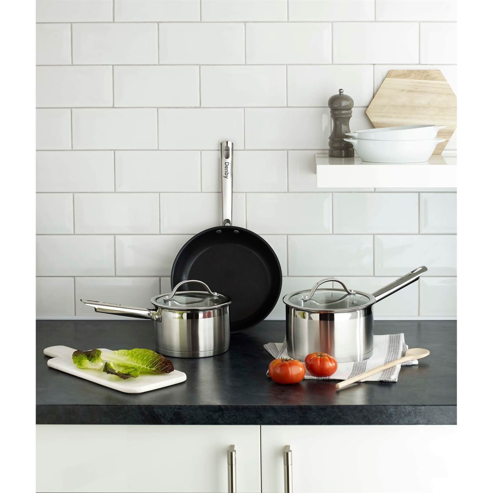 Denby Stainless Steel 3 Piece Frying Pan Set