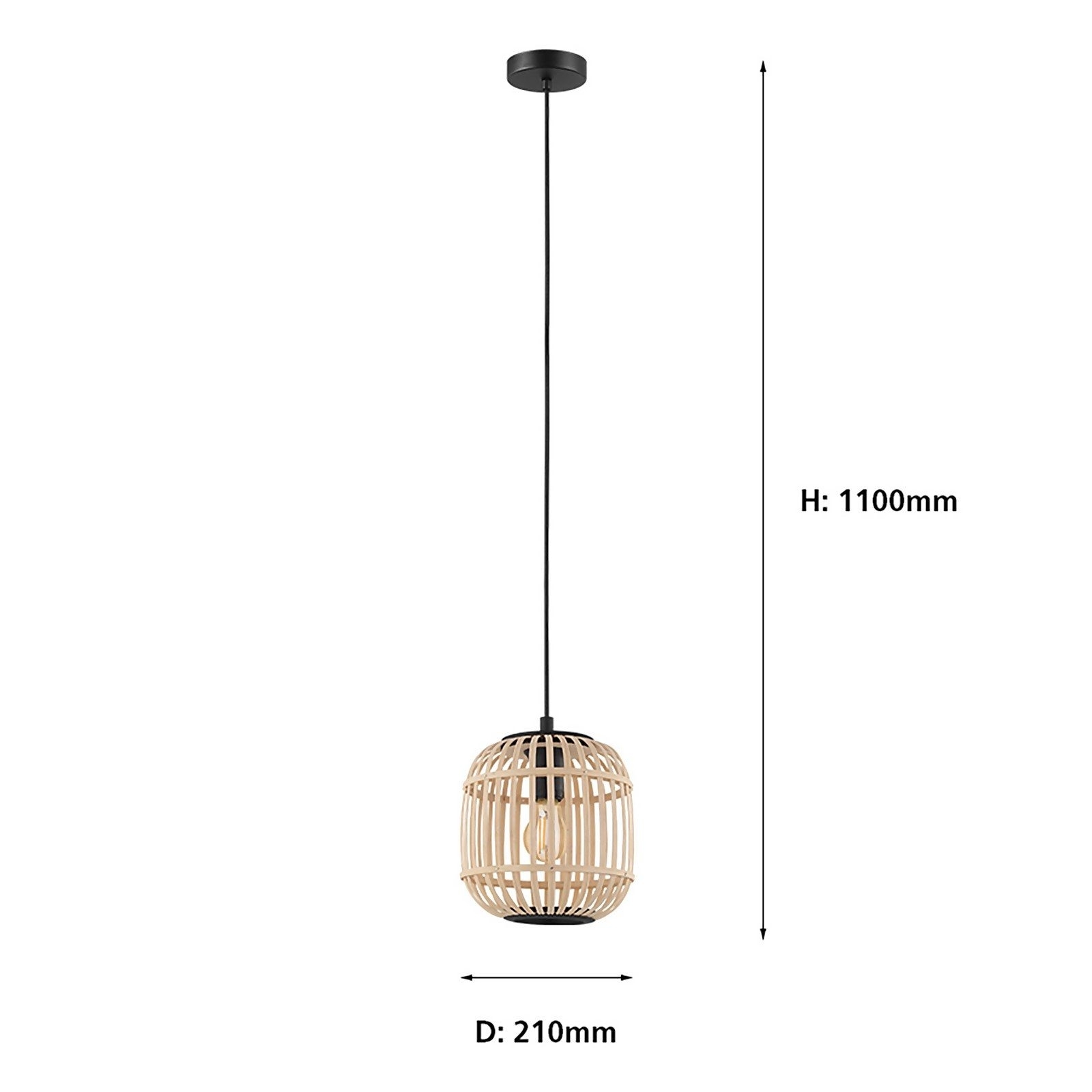 Eglo Bordesley Wooden Pendant
