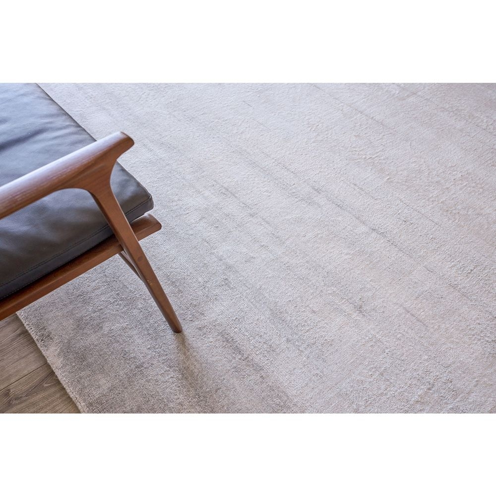 Exquisite Rugs Purity Modern Classic Grey Bamboo Silk Solid Rug - 8'x10' | Silk/Cotton