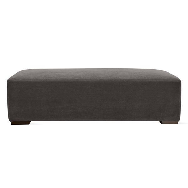 Ezra Oversized Ottoman - Velvet Smoke