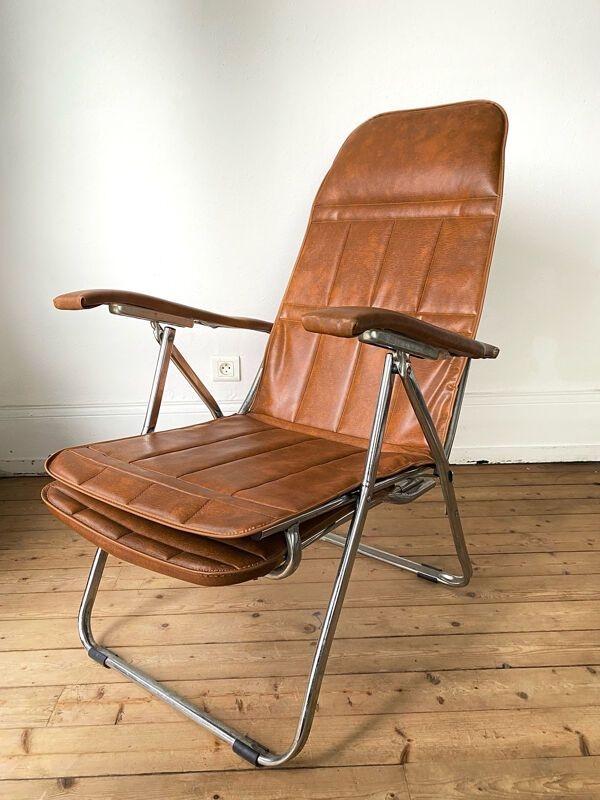Fauteuil pliant maule marga design italien vintage 70s