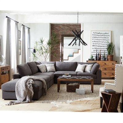 Gray Reclining Sectional - Hokku Designs Bhakta 120.01" Wide Left Hand Facing Modular Corner Sectional Linen | 33.01 H x 120.01 W x 79.01 D in | Wayfair