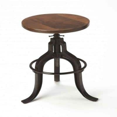 HomeRoots Amelia 22 in. H Brown Backless Metal/Wood Bar Height (28-33 in.) Bar Stool