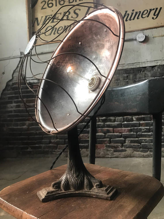 Industrial Table Lamp Sunbowl Heater Lamp Steampunk Table Lamp | Etsy