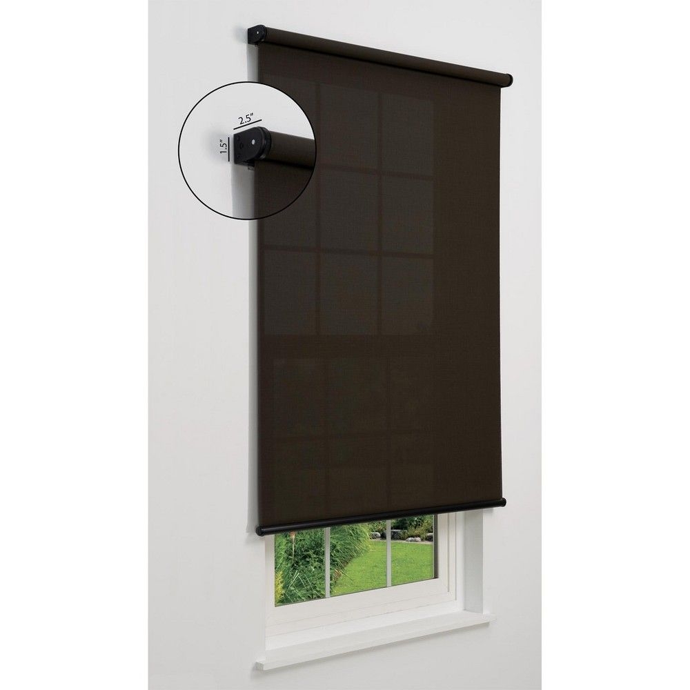 Linen Avenue Cordless 1% Solar Screen Standard Roller Shade, Shadow 20 W x 78 H