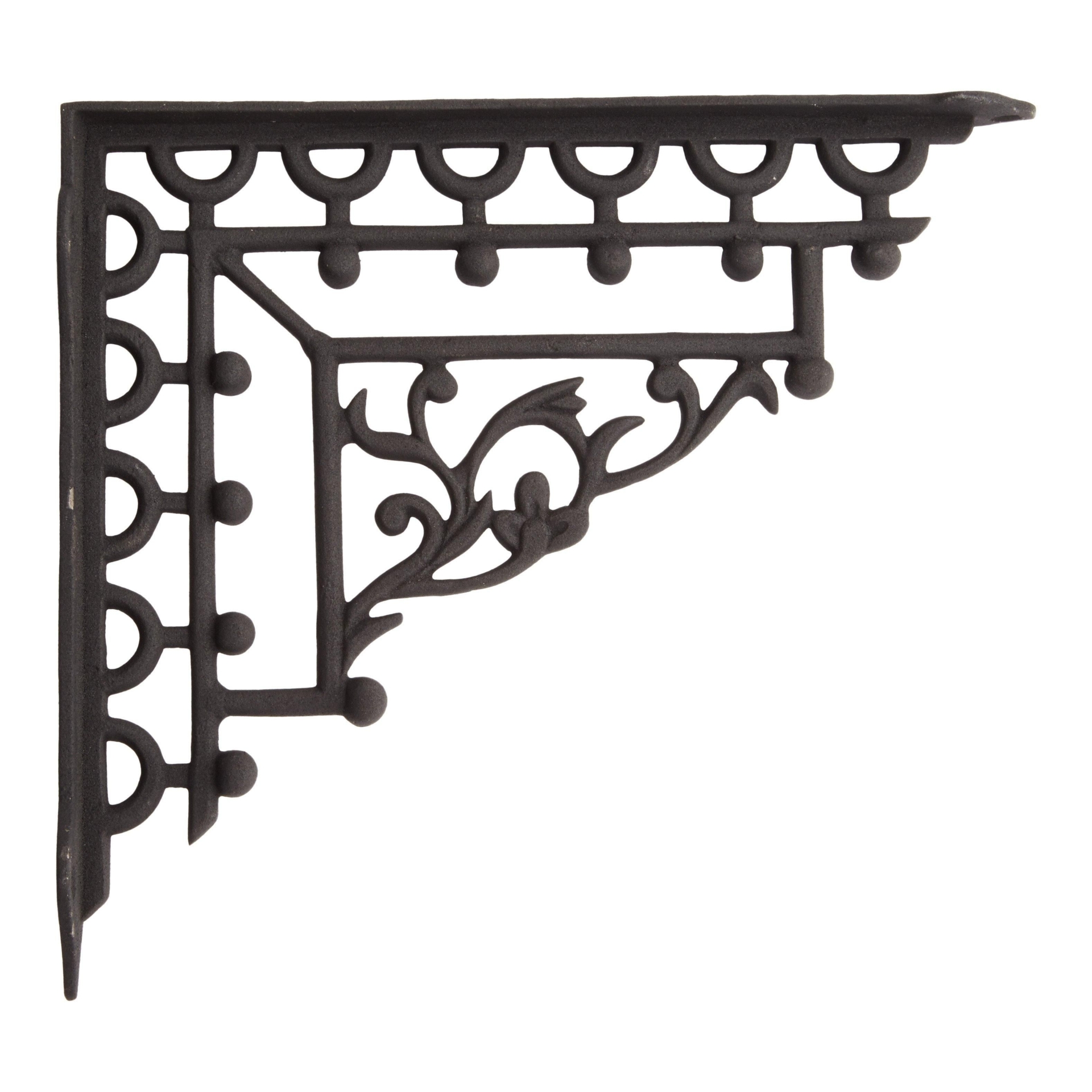 Mediterranean Iron Shelf Bracket - Black Powder Coat | Signature Hardware