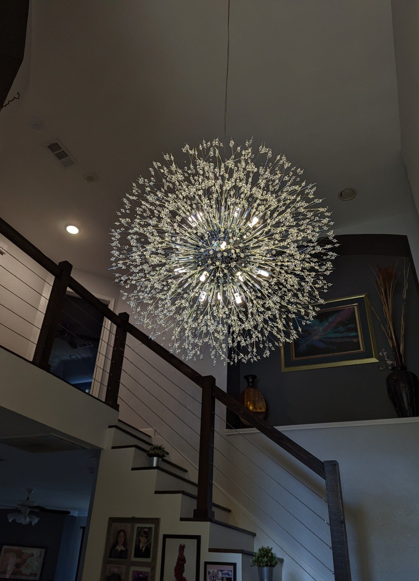 Minimalist crystal ball lamp - modern shimmering lamp - home nordic design - living room bedroom lights - ceiling lamps - elegant chandelier