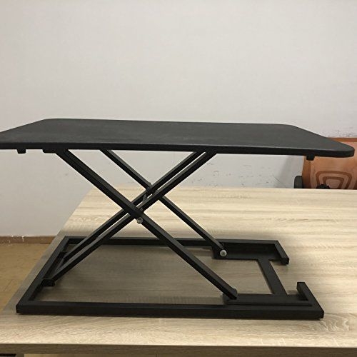 Modrine Height Adjustable Standing Desk Size 29in X19in Workspace Instantly Convert Any Desk To A Sit Stand Up Desk Black One