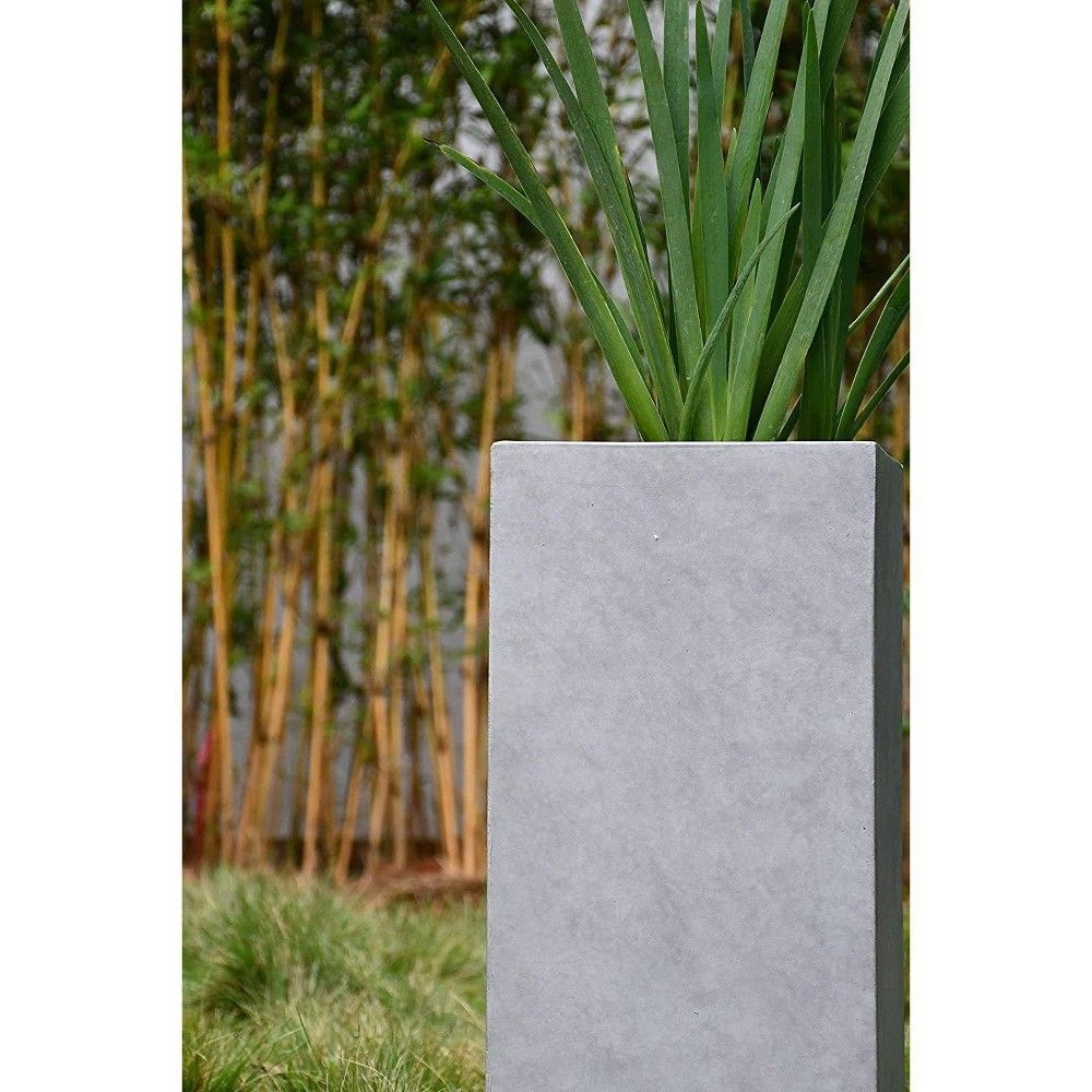 Rosemead Home & Garden, Inc. 14" Wide Square Concrete/Fiberglass Modern Indoor/Outdoor Planter Natural