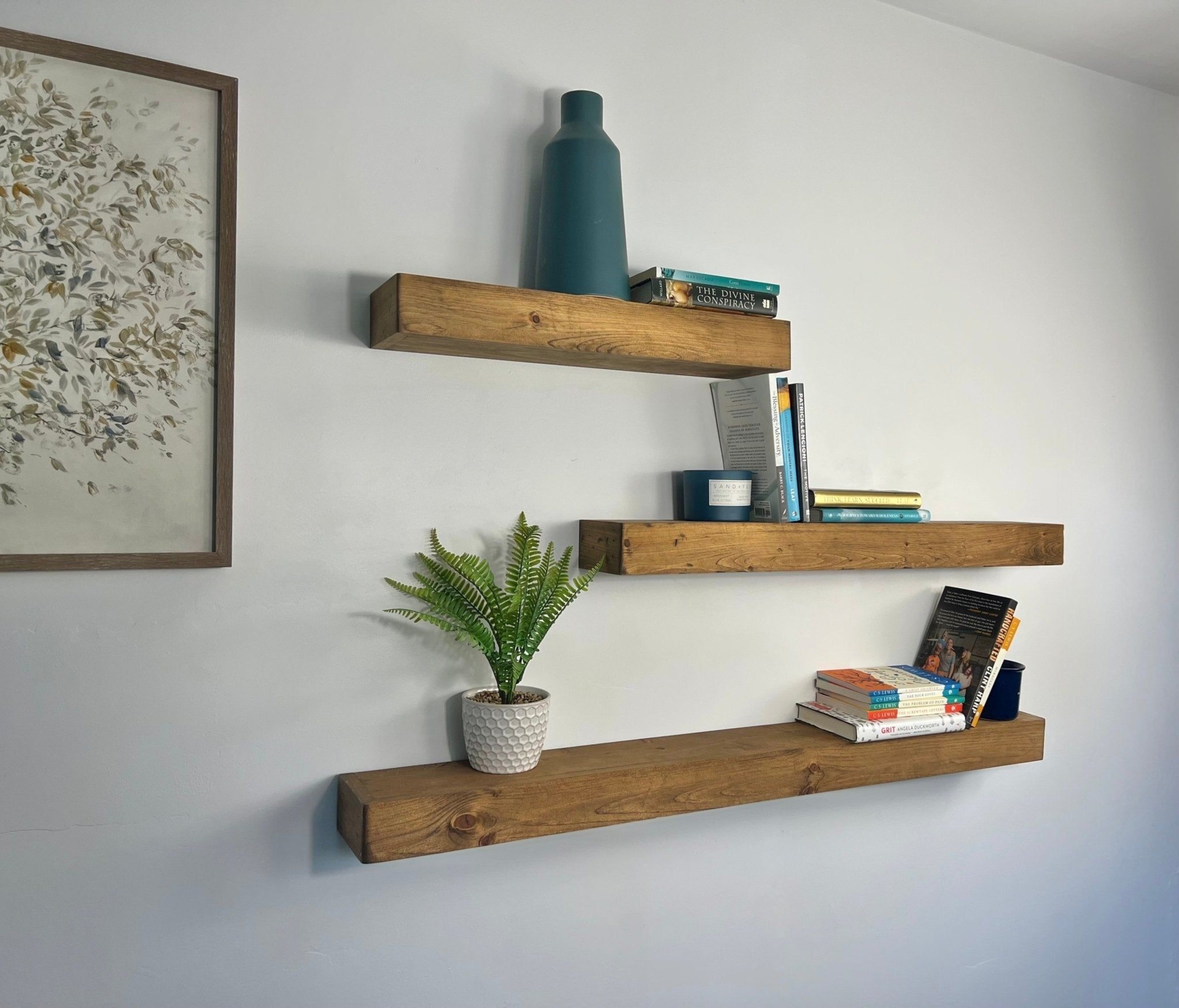 Rustic Farmhouse floating shelves - Solid Wood - 18 / Provincial
