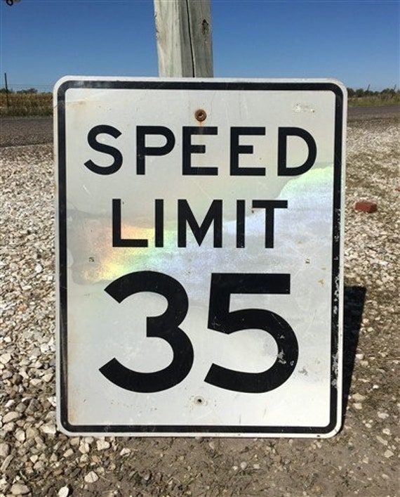 Speed Limit 35 Vintage Sign, 30x24 Vintage Metal Road Sign, A Vintage Reflective Road Sign, Vintage Street Sign
