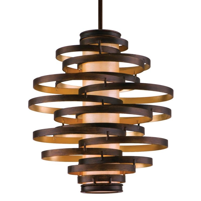 Vertigo Pendant - Bronze And Gold Leaf