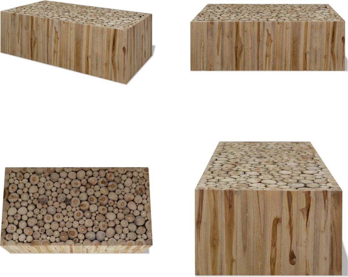 vidaXL Salontafel 90x50x30 cm echt teakhout - Salontafel - Salontafels - Bijzettafel - Bijzettafels