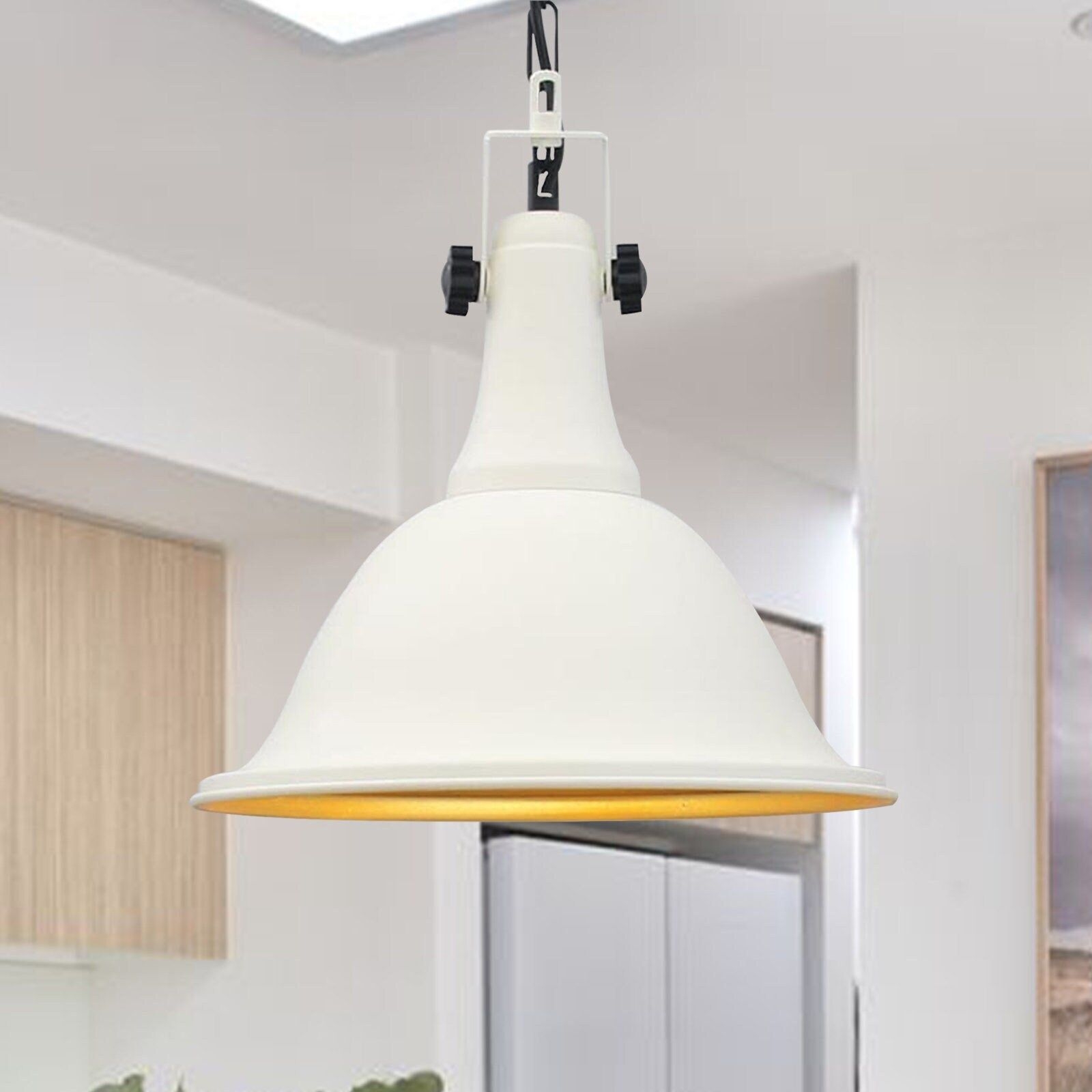 White Pendant Light | Vintage Rustic Light Fixture | E27 Metal Hanging Lamp 40 cm Ceiling Light | Chandelier Lighting | Home Decoration