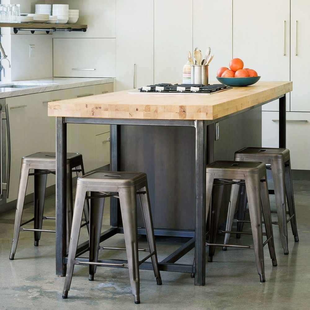 Yaheetech 24'' Set of 4 Metal Counter Height Backless Stackable Bar Stools Indoor/Outdoor-Metal