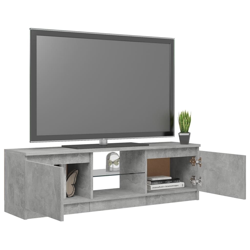 ZNTS TV Cabinet with LED Lights Concrete Grey 120x30x35.5 cm 804287