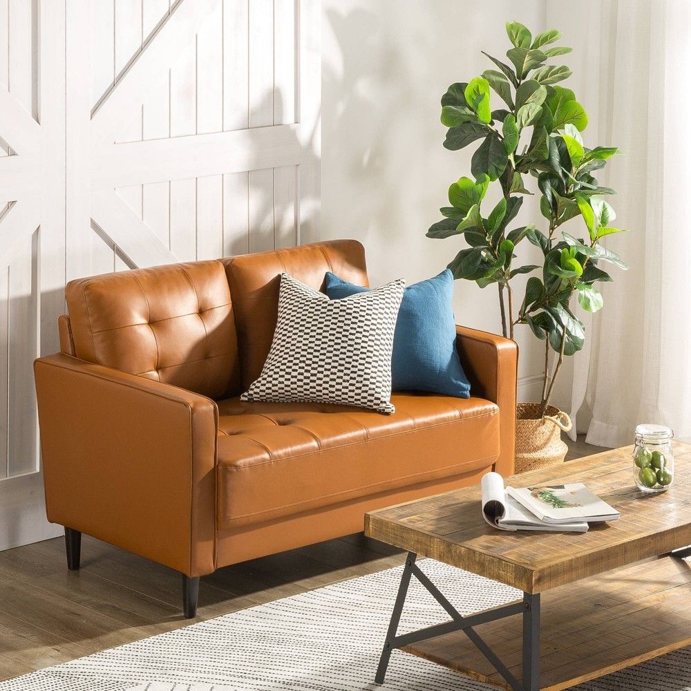53" Benton Loveseat Sofa Cognac - Zinus