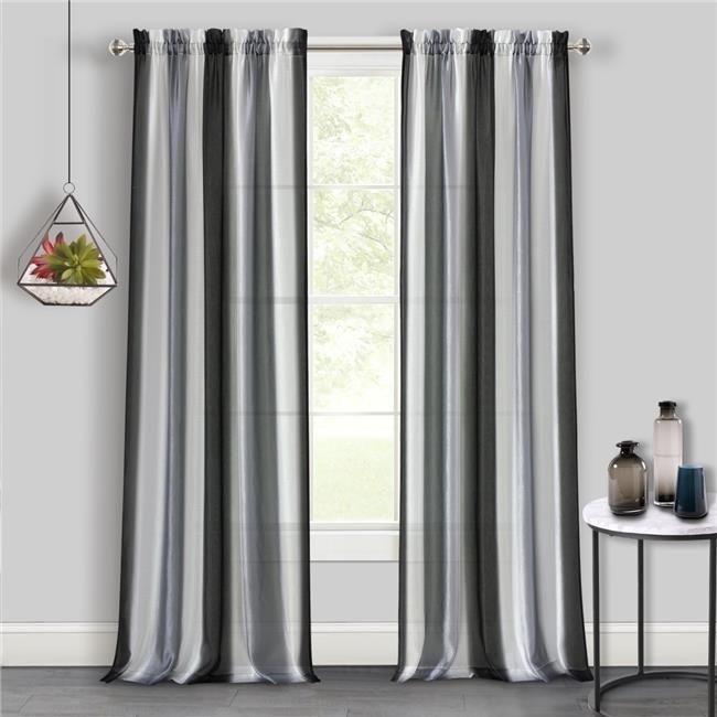 Achim SPPN63BK06 Spectrum Rod Pocket Window Curtain Panel - 50 x 63 in. - Black & Silver