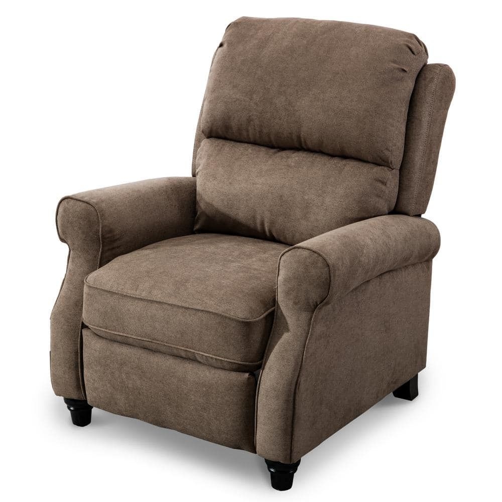Brown Heavy Duty Modern Recliner Chair with Roll Arm