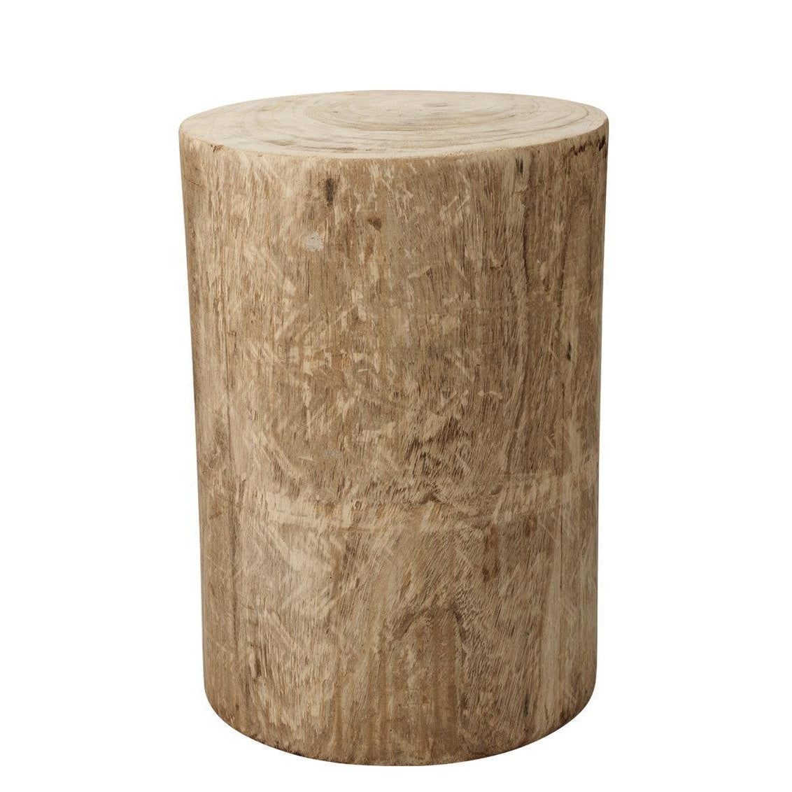 Brown Paulownia Wood Agave Mid Century Modern Side Table