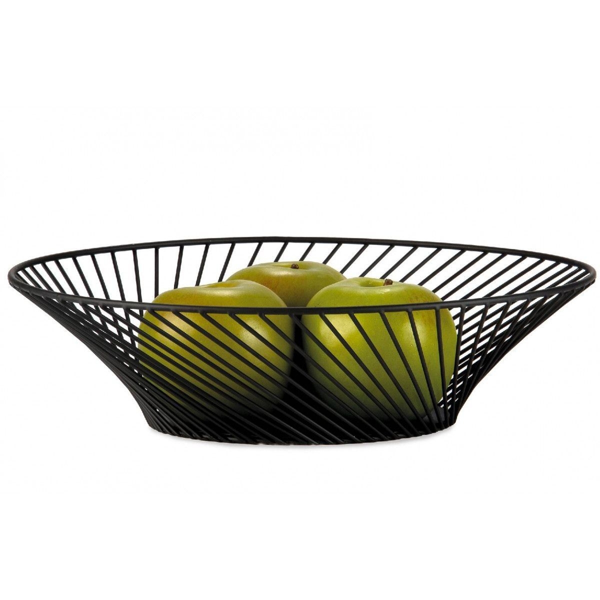 Corbeille Fruits Ronde En Mtal Noir - 30x30x8cm