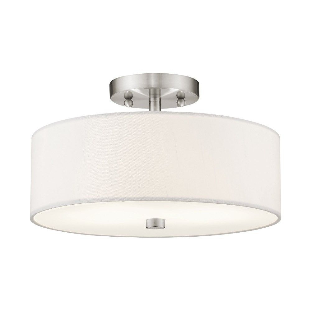 Livex Lighting Meridian 2 - Light Semi-Flush Mount , Brushed Nickel