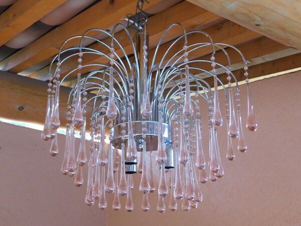 Lustre Murano Venini pampilles gouttes