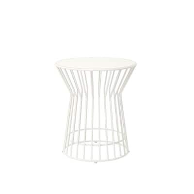 Novogratz Roberta White Metal Outdoor Side Table