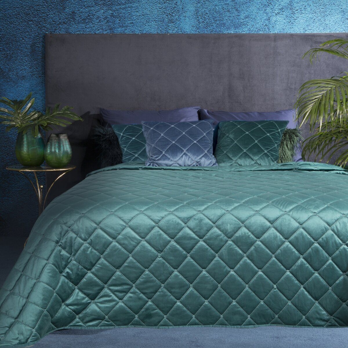 Oneiros luxe AMARETA Beddensprei Groen - 220x240 cm bedsprei 2 persoons - beige beddengoed slaapkamer spreien dekens wonen slapen