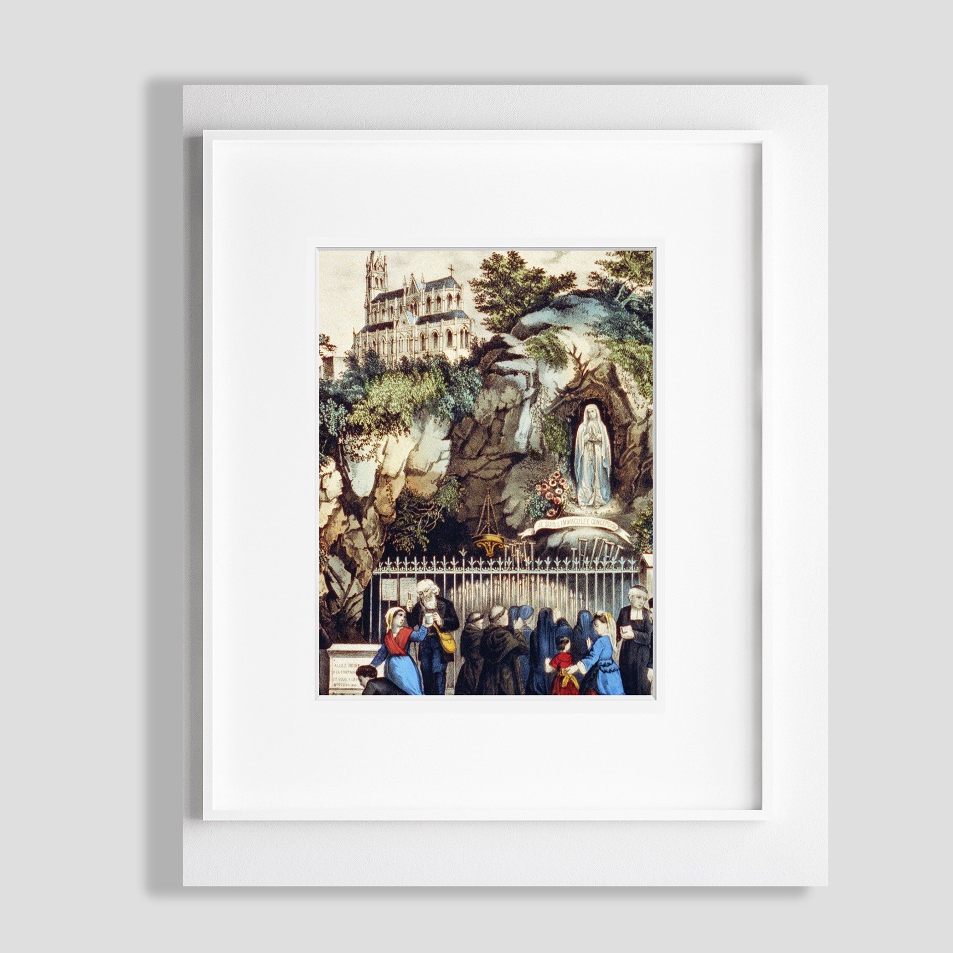 Photo: Pilgrims at the Shrine of Our Lady of Lourdes, 1856-1907, Currier & Ives, Ph