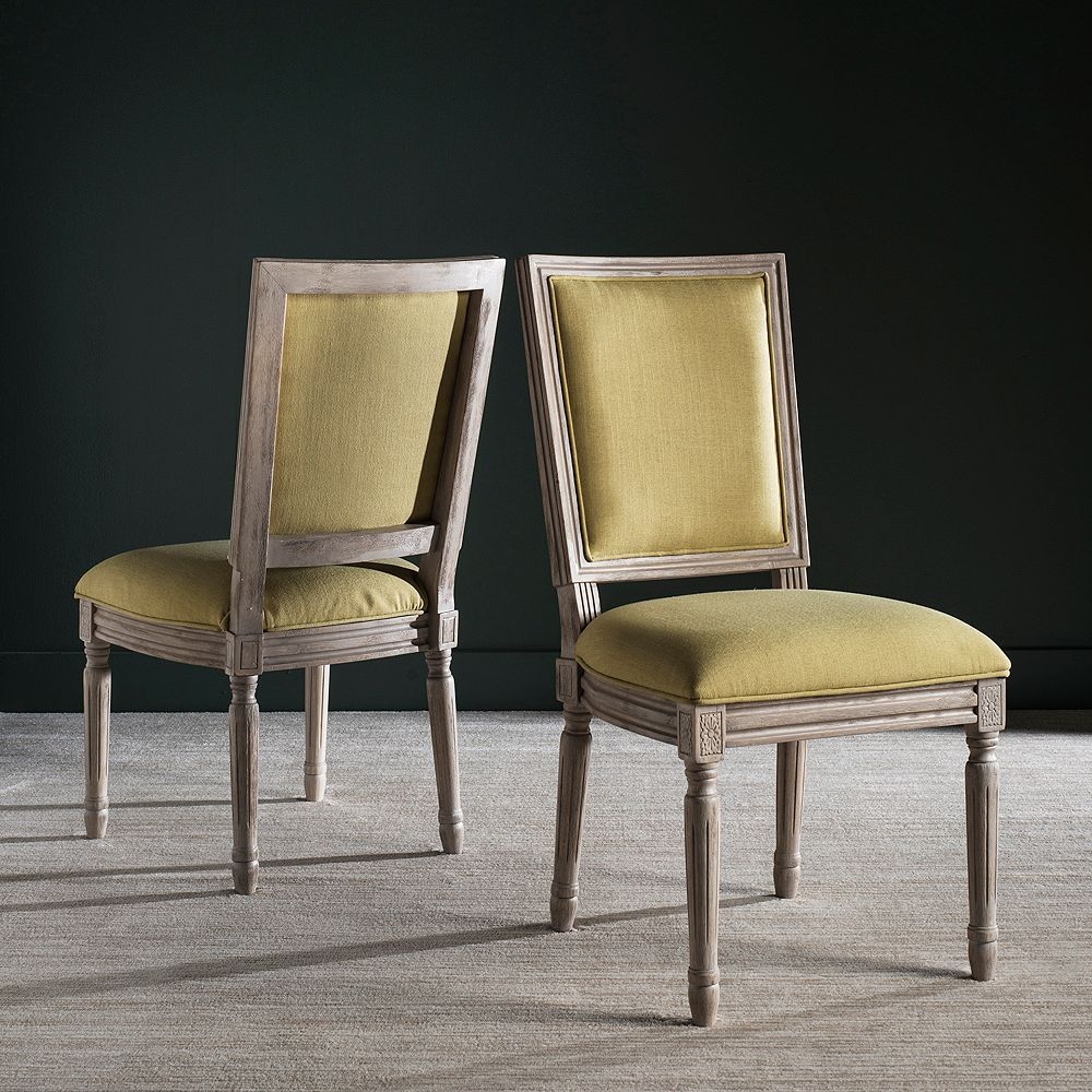 Safavieh Buchanon Rectangular Side Chair 2-Piece Set, Green
