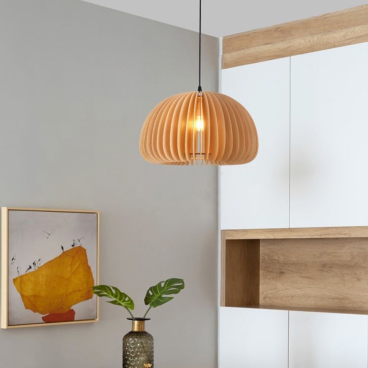 Solid Wood Hanging Lamp Modern Simple Down Lighting Pendant Light for Living Room Bedroom - 14