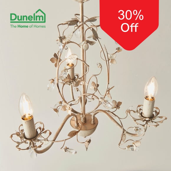 Vogue Lighting Acrylic Gold 47.5x37cm Olive 3 Light Chandelier
