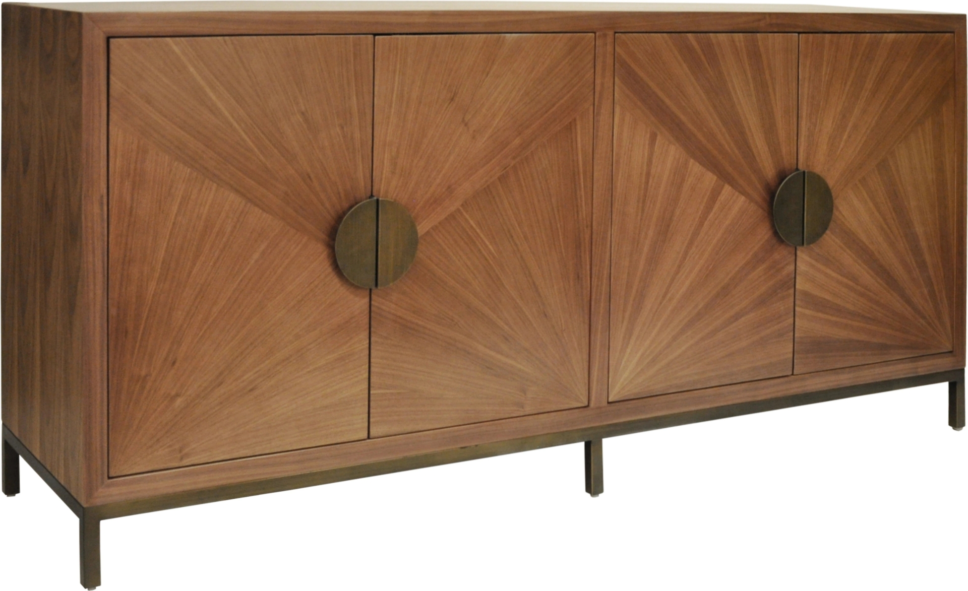 Worlds Away Emory Radial Walnut Cabinet