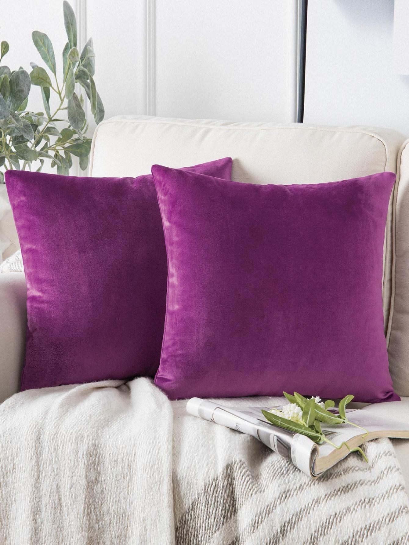 1pc Solid Cushion Cover Without Filler, Simple Plain Color Decorative Cushion Cover For Bed, Sofa