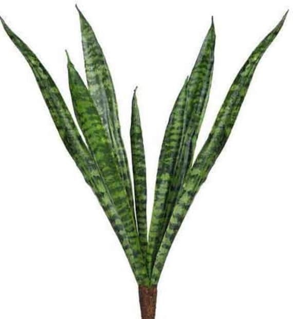 "21\" Artificial Snake Plant on Stem, Faux Snake Plant, Faux Sanseveria Plant, Mother In Law Tongue Plant, Planter Filler"