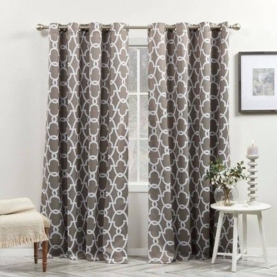 2pk 52"x63" Room Darkening Gates Sateen Woven Curtain Panels Taupe - Exclusive Home