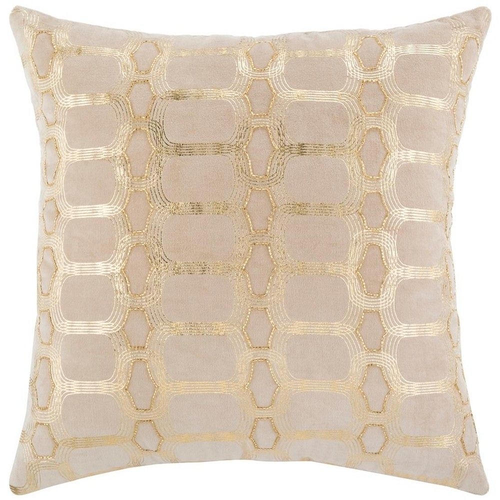 Adalie Pillow - Beige/Gold - 20" x 20" - Safavieh