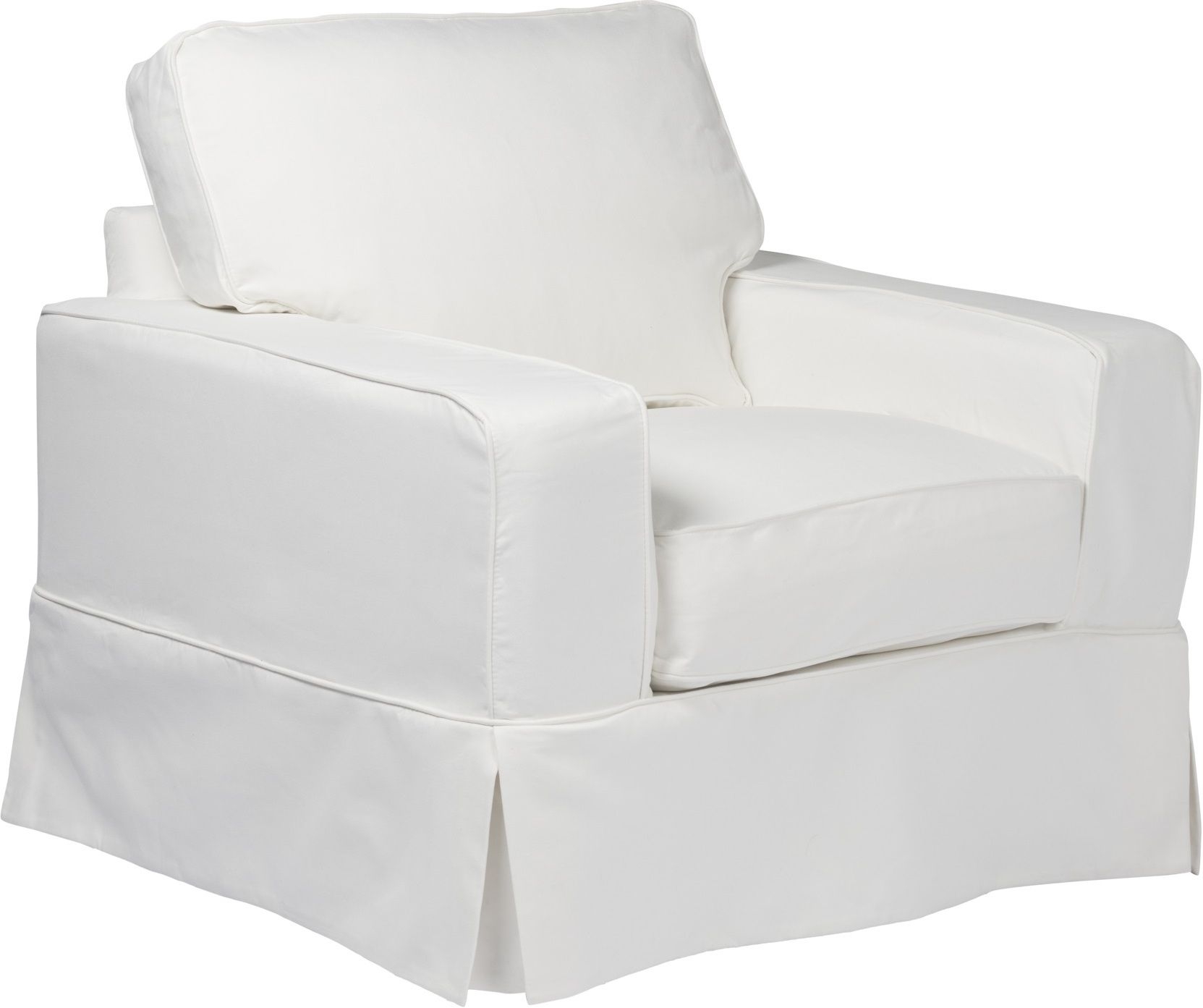 Americana White Box Cushion Slipcovered Chair | 1StopBedrooms