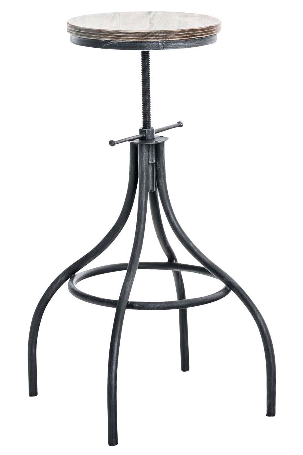 Barhocker im industrialen Stil aus Metall antik silber