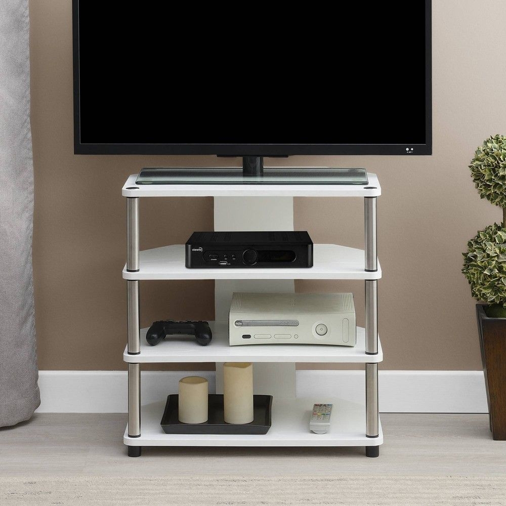 Breighton Home Designs2Go Corner TV Stand for TVs up to 29 Inches White