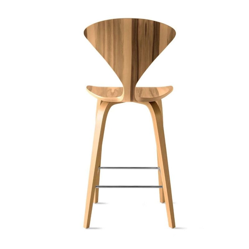 Cherner Counter Stool with Wood Base in Black