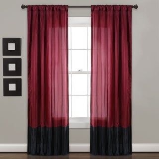 Copper Grove Moberly Red/ Black Milione Fiori 84-inch Curtain Panel Pair (95 Inches)(Polyester, Color Block)