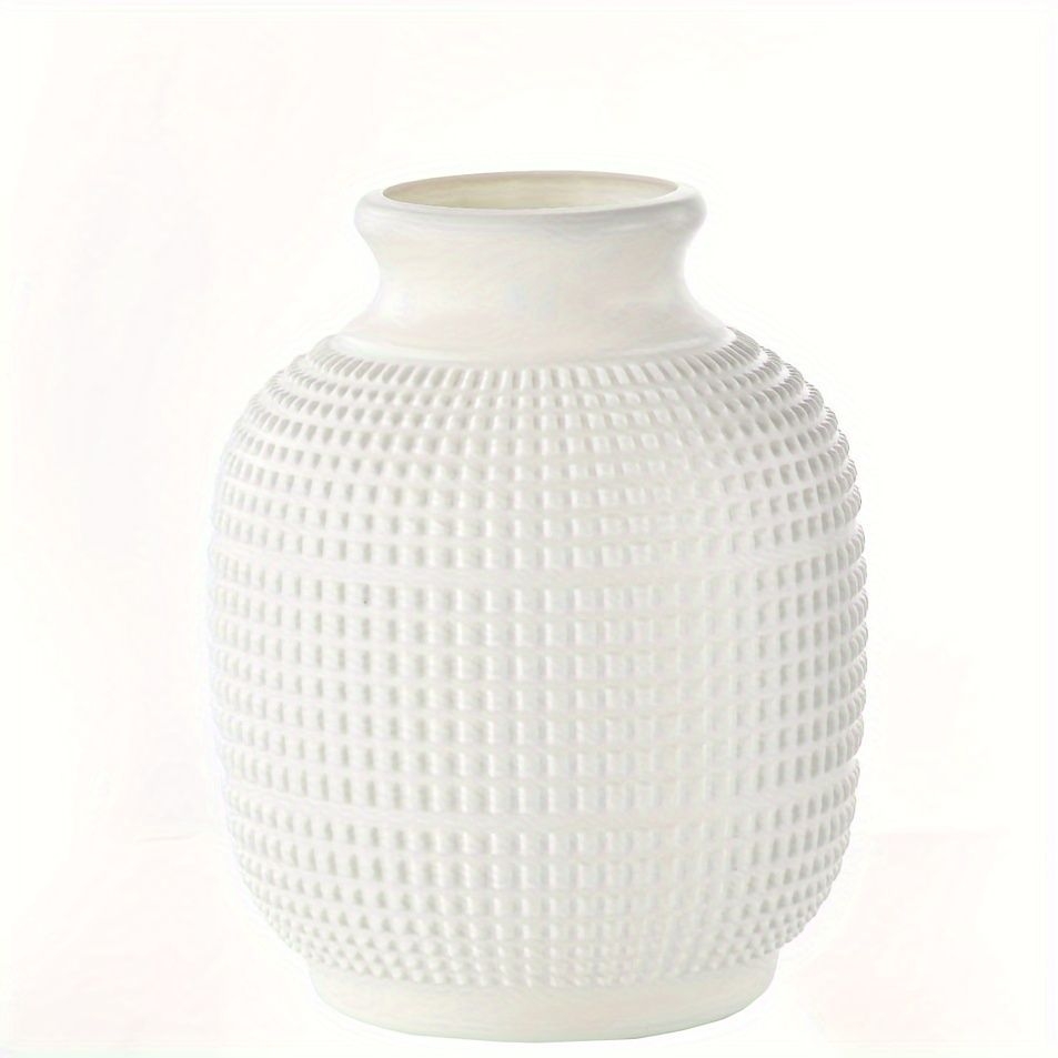 Creative Flower Arrangement Container Ornaments, Dry And Wet Flower Vases, Imitation Glazed Imitation Porcelain Flower Pots, Morandi Color Plastic Vase Ornaments, Simple Model Room, Living Room Flower Arrangement, Dried