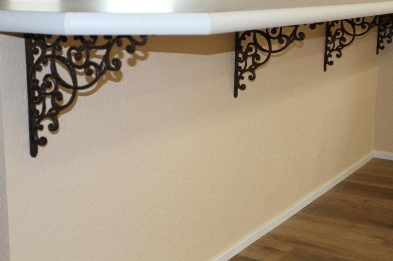 DIY Kitchen Island Corbels / Heavy Cast Iron / Tuscan Victorian Elegant Farmhouse Swirl Design - B-02