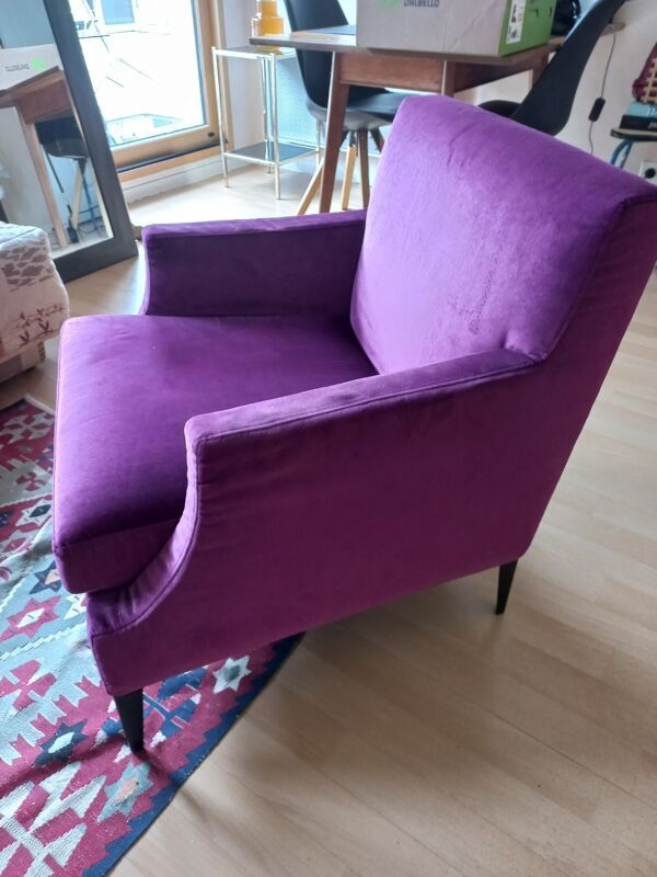Fauteuil velours Ligne Roset
