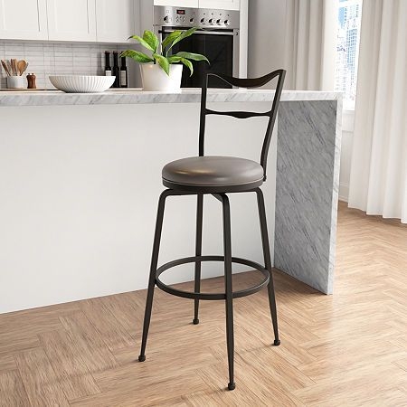 Hillsdale House Larimore Swivel Bar Stool | Black | One Size | Bar Furniture Bar Stools | Swivel